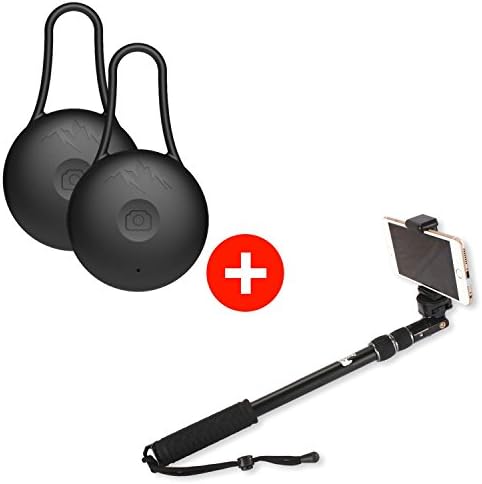 Selfie Stick and Bluetooth Remote Shutter Combo Pack! Selfie Button, Bluetooth iPhone Remote, Waterproof Bluetooth Remote, IPX6 Water Rated, For iPhone and Android cameras. Bluetooth Selfie Remote