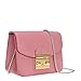 Women's PU Leather Handbags Fashion Small Chain Shoulder Strap Bag Quilted Crossbody Bags(Pink)