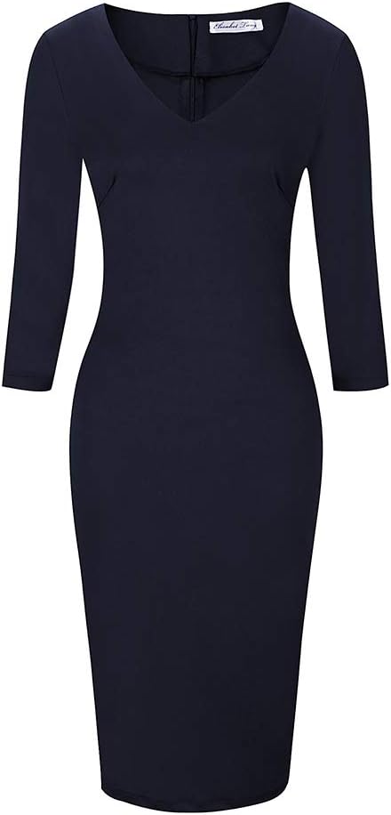 Women's V Neck Dresses Bodycon Elegant Slit Slim Midi Dress