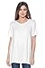 A+D® Womens Casual A-Line Loose Tunic Blouse Top w Scoop Neck (White, Small)