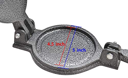 Tortilla Press, Cast Iron, ARC USA, Heavy Duty, Even Pressing, Sopes Maker, Gorditas Maker, 5 Inch Press Diameter