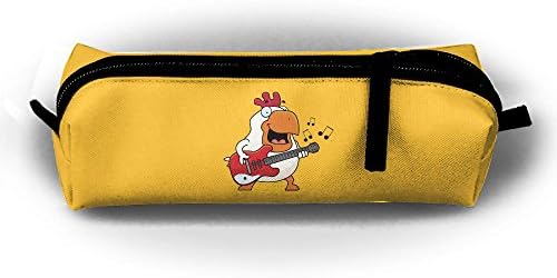 Chicken Guitar Singing Children Girls Zipper Stationery Pouch Cosmetic Bags Unisex Cylindrical Purse