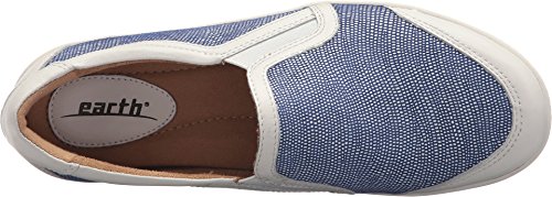 Earth Womens Currant Sapphire Blue Printed Wave Suede Slip-On - 9.5