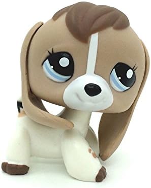 do1n Littlest Pet Shop Puppy Dog White Black Tan Blue Eye Cow Print Baby Beagle #2207