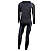 FITEXTREME Womens MAXHEAT Fleece Long Johns Thermal Underwear Set Black L