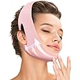 Juskaa Reusable V Line Lifting Mask with Chin Strap for Sleeping,Face Lift Prevent Sagging, Jaw Exerciser,Pink,M