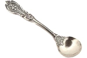 925 Sterling Silver Small Salt Spoon - Premium Quality 2.2" Ornate Floral Spoon - Beautiful Flower Designed Handle - Gift for