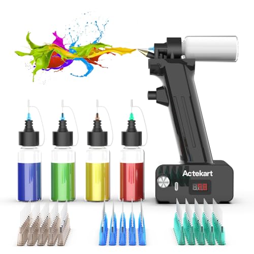 Actekart Airbrush Paint Kit No Cleaning with Disposable Nozzle (50pcs x 0.2mm & 100pcs x 0.3mm & 100pcs x 0.5mm Disposable Nozzles), Rechargeable, Portable, Cordless