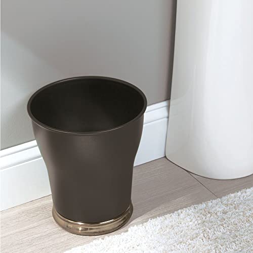 mDesign Decorative Metal Small Trash Can Wastebasket, Garbage Container