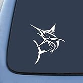 Marlin Fish Swordfish Sticker Decal Funny Sticker for Car Truck Window Bumper White