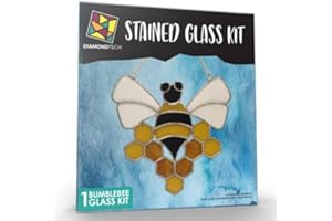 RAINBOW ART GLASS Bumblebee Pre-Cut Stained Glass Kit-Make Your own Beautiful Glass Project.