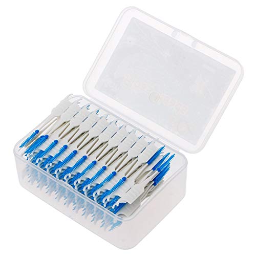 WeforU 150 Pieces Dual-Use Interdental Brushes Soft Silicone Dental Picks Toothpicks for Cleaning Orthodontic Toothbrush Clean Tool