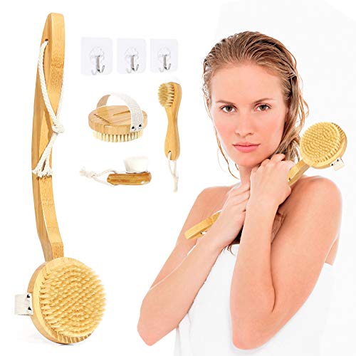 Shower Brush, Moduskye Back Brush with Long Curved Detachable Handle
