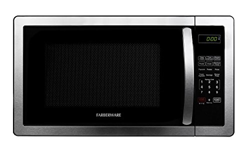 Farberware Countertop Microwave 1000 Watts, 1.1 cu ft - Microwave Oven With LED Lighting and Child Lock - Perfect for Apartments and Dorms - Easy Clean Stainless Steel