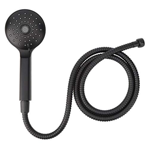 ABS Shower Set, Shower Mixer Matte Black Handheld Showerhead with Showerhead Holder Bracket Hose Bathroom Tools