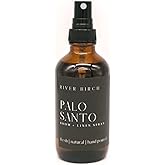 River Birch Luxury Linen and Room Spray - Palo Santo Home Signature Scent - Room Fragrance Spray - Fragrant Fresh Linen Air Freshener For Bedding - Handmade in Texas - 4 oz Glass Amber Bottle