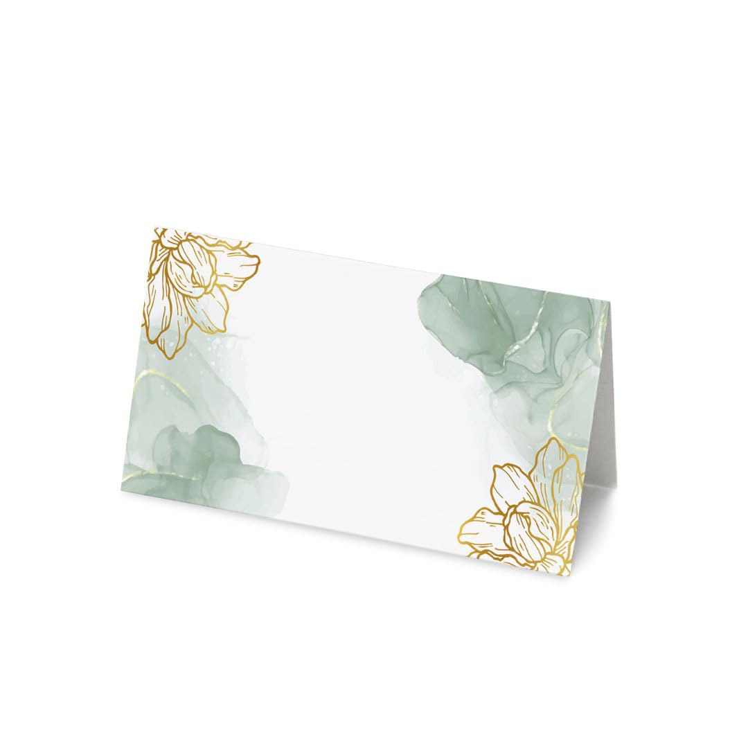 50 Floral Watercolour Name Place Cards - 8cm by 4cm Place Name Cards for Table Setting, Christmas, Parties, & Wedding Decoration (Pack of 50) — image 1
