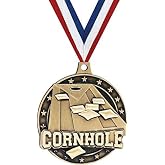 Crown Awards Your Personalization Cornhole Medals, 2" Gold Cornhole Medal Award with Free Custom Engraving Prime