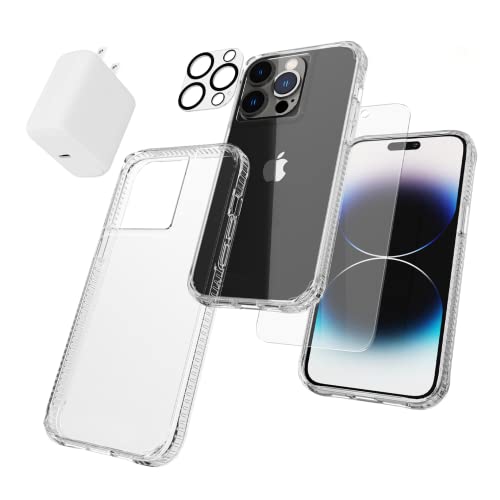 Case-Mate [4 in 1] Protection Pack - iPhone 14 Pro Case (Tough Clear), Tempered…