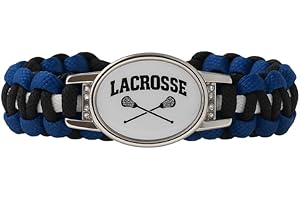 Infinity Collection Black Lacrosse Paracord Bracelet, Lacrosse Jewelry for Boys & Girls, LAX Stick Charm, Gifts for Players, Teams, and Fans, Lacrosse Accessories
