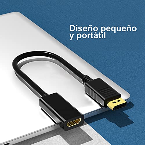 atolla Adaptador DisplayPort a HDMI 4K, DisplayPort Macho a HDMI Hembra con HDTV Audio Convertidor para Ordenador HDTV Proyector Portátil, No HDMI → DP