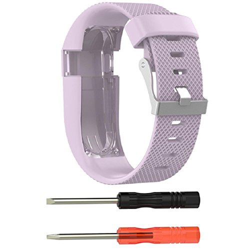 For Fitbit Charge HR, Mchoice Replacement Silicone Band Rubber Strap Wristband Bracelet For Fitbit Charge HR Large (Pink)