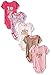 Juicy Couture Baby Girls' 5 Pack Bodysuit, Pink/Brown, 0-3 Months