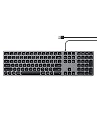 Satechi teclado con cable USB de aluminio con teclado numérico, compatible con dispositivos iMac Pro, iMac, 2018 Mac Mini, 2018 MacBook Pro Air y MacOS