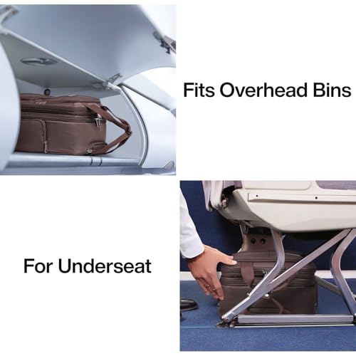 Hanke Softside Underseat Carry On Luggage with Wheels,Travel Luggage Rolling Bag Small Suitcase，Coffee, Underseater 16-Inch