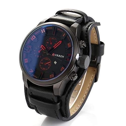 Reloj de pulsera de cuarzo para hombre Curren con calendario, correa de piel - Imagen 3