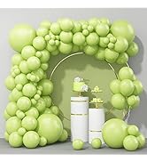 100Pcs Lime Green Balloons, Lime Green Balloon Garland Arch Kit 18/12/10/5 Inch light Green Latex...