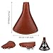 Vbestlife Vintage Bicycle Saddle Classic Comfort Brown Leather Bicycle Bike Cycling Saddle Seat Coffee Rivet Spring Bicycle Seat Saddle for Men Women