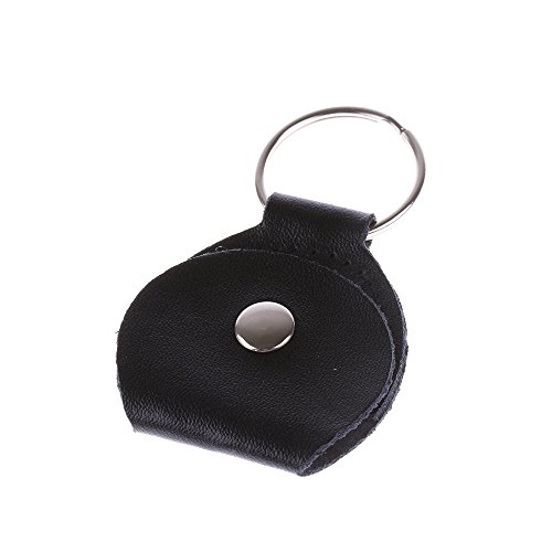 Idlespace DIY Portable Fashion Plectrum Bag Black Case Faux Leather Guitar Pick Holder
