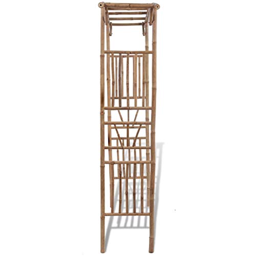 Retrome Outdoor Patio Wood Garden Arbor, Plant Climbing Support Trellis, Bamboo 57.1" x 15.7" x 73.6", for Rose Vines, Lawn Backyard Arch