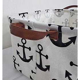 CLOCOR Rectangular Storage Basket,Collapsible Cute Pattern Storage Bin,Waterproof Coating Storage Box with Handles for… 41G 5k2Rg0L