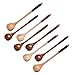 Donxote 7.68 inches, Wire Wrapped Handle Wooden Ice Cream Spoon, Long Handle Tea Spoon, Iced Tea/Juice Stirring Spoon - Espresso Deluxe/Bistro, Set of 8