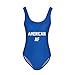PINJIA Women's Letter Print Backless One Piece Monokini Bikini(MX05)
