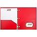 JAM Paper 2 Pocket 3 Hole Punched Plastic Presentation School Folder - Red - Sold Individually