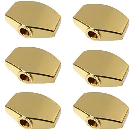 6Pcs Metal Big Square Shape Guitar Tuning Peg Tuners Machine Head Replacemen Buttons knob Handle Tip,Gold,MusicOne