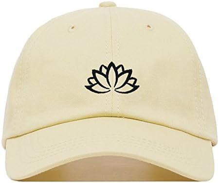Lotus Flower Baseball Hat, Embroidered Dad Cap, Unstructured Soft Cotton, Adjustable Strap Back (Multiple Colors)