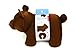 Kikkerland Zip & Flip Travel Pillow – Micro Bead Head Rest & Kid’s Plushie for Planes – Brown Bear