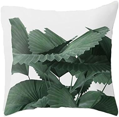 Sukisuki Letters Geometric Pattern Pillow Case Cushion Cover Home Decor size 12 Green Leaves