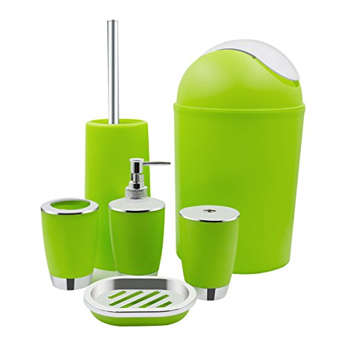 Buy Apple Green Bathroom Accessory Set,6 Piece Luxury Bath Accessories