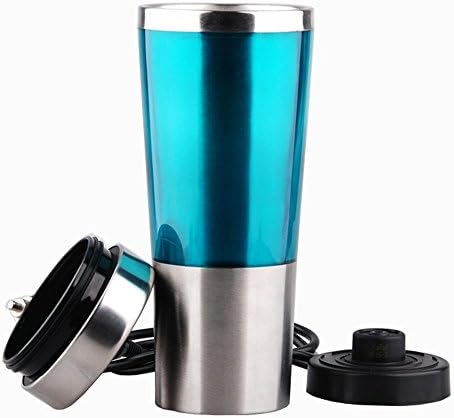 JCNCE Car Electric Cup Heated Stainless Steel Mug Car Coffee Cup With Charger (Ice Blue)