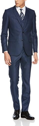 Amazon Co Jp タカキュー M F Editorial 短丈ストレッチ 小柄 青 3ピース スーツ 1 e 14 メンズ 青 Y5 日本サイズm相当 服 ファッション小物