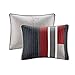 Comfort Spaces Quilt Set Trendy Casual Fun, Vibrant Color Design, Hypoallergenic All Season, Lightweight Coverlet Bedspread Cozy Kids Bedding & Sham Twin/Twin XL Pierre Black/Red Stripe 2 Piece