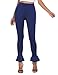 Ekouaer Womens High Waist Leggings Yoga Pants Workout Leggings With Ruffle Hem,Dark Blue,Medium