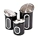 THRICH Airtight Multi-purpose Kitchen Canisters with Fingerprint Resistance Food Grade Stainless Steel Lid, Crystal Clear Visual Window, Set of 3, Sizes Including 1 each 41oz, 85oz, and 129oz (Red)