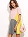 SheIn Women's Cute Short Sleeve Pockets Color Block Casual Swing Tunic Dress Large Mulitcolor
