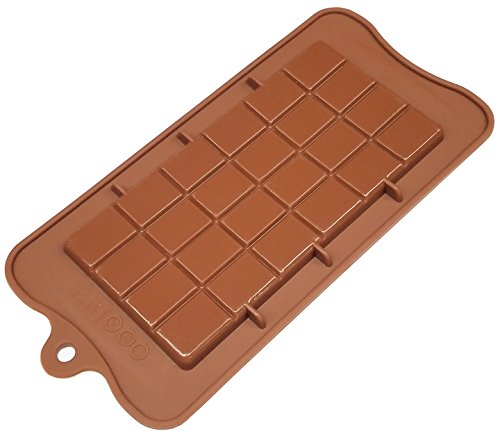 TYH Supplies 2 Pack Food Grade Non Stick Silicone Break Apart Chocolate Bar Mold